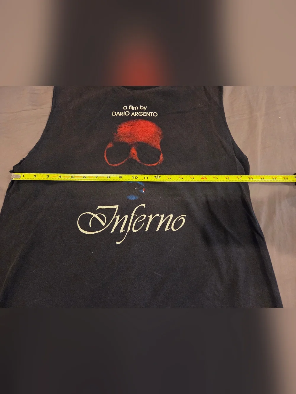 ☠️INFERNO (ARGENTO FILM) - VINTAGE MOVIE SHIRT - HOMEMADE SLEEVELESS - MENS  L - Picture 4 of 10